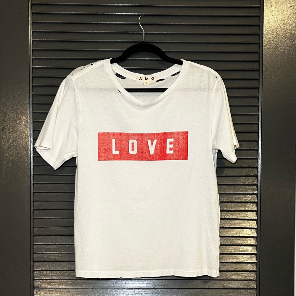 Amo- Love white tee
